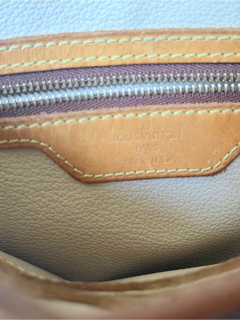 Louis Vuitton Monogram Bucket Bag in Brown & Tan Leather Trim - Picture 11 of 16